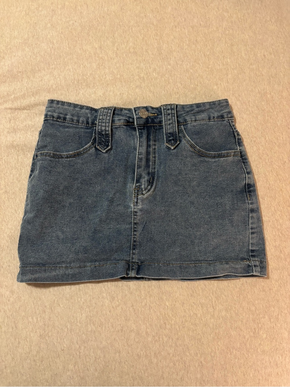 Classic Dark Blue Denim Mini Skirt